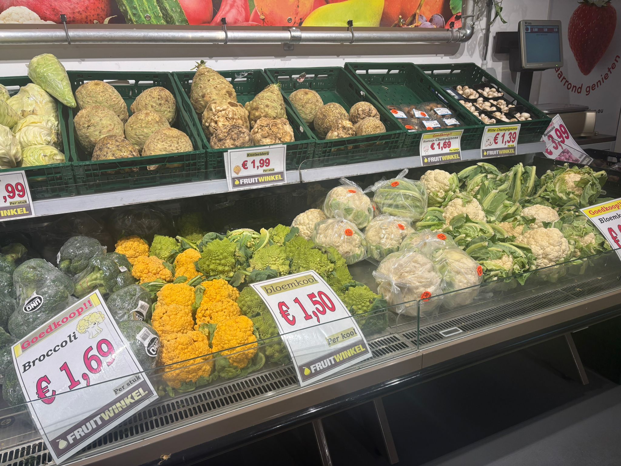 Fresh vegetables selection in the shop